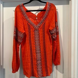 Free People coral Gauze Top